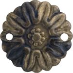 Bilderrahmenrosette alt, Zierrosette, Messing patiniert