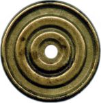 Rosette alte, Messing antik patiniert, rund, groß für Knopf oder Ring