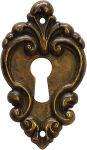 Schlüsselschild, altvermessingt, Barockschild, altes antikes Schild