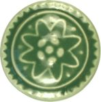 Möbelknöpfe Keramik, Porzellanknopf historisch, Ø 31 mm, grün