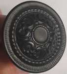 Messingknopf alt Gründerzeit, Möbelknopf Ø 29mm ohne Rosette, schwarz lackiert.
