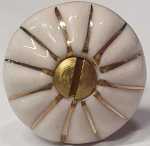 Porzellanknöpfe für Schrank oder Schubladen, Möbel, Ø 25mm, altweiß mit Goldstreifen, Möbelknopf Keramik