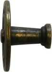 Möbelknöpfe Nostalgie für kleine Schubladen im Sekretär, Knopf, Ø 17mm, Messing patiniert. Aus Messing gegossen