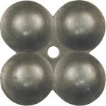 Rosette alt für Knopf oder Ring, Eisen blank. Aus Blech gestanzt und geprägt.
