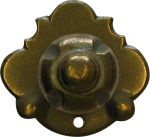 Möbelknopf Landhaus Ø 25mm, mit Rosette, Messing patiniert rustikal, Messingknopf alt, antik. Knopf aus Messing gegossen
