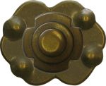 Möbelknopf rustikal, Ø 25mm, mit Rosette aus Messing patiniert, Möbelknopf rustikal, Messingknopf alt, antik. Knopf aus Messing gegossen