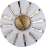 Porzellanknopf weiß für Schrank oder Schubladen, Möbel, Ø 20mm, mit Goldstreifen, Möbelknopf aus Keramik