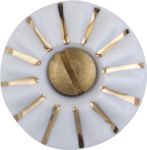 Porzellanknöpfe weiß, alt für Schrank oder Schubladen, Möbel, Ø 26mm, Goldstreifen
