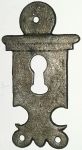 Schlüsselschild, Eisen altverzinnt. Handgefertigt aus Eisenblech.