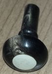 Knopf Horn schwarz mit Einlage, Ø 15mm, 2. Wahl, mit hellen Einschlüssen (Natürliches Tierhorn) alt antik, Möbelknöpfe für Sekretäre