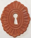 Lederschild, Schlüsselschild aus Leder fein geprägt, rotbraun, Einzelstück, nur einmal verfügbar