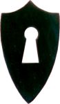 Schlüsselschild, Horn, schwarz. Aus Tierknochen bzw. Horn handgefertigt, Beschläge nostalgisch