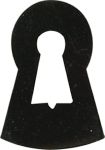 Schlüsselbuchse, Horn, schwarz. Aus Tierknochen bzw. Horn handgefertigt, Beschläge antik, alt