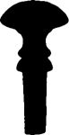 Hornknopf, schwarz, Ø ca. 12mm, Möbelknopf aus Horn. Aus Tierknochen bzw. Horn handgefertigt
