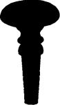 Hornknopf, schwarz, Ø ca. 16mm, Möbelknopf Horn. Aus Tierknochen bzw. Horn handgefertigt