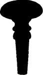 Hornknopf, schwarz, Ø ca. 16mm, Möbelknopf Horn. Aus Tierknochen bzw. Horn handgefertigt, Beschläge