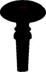 Hornknopf, schwarz, Ø ca. 18mm, Möbelknopf  aus Tierknochen bzw. Horn handgefertigt