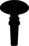 Hornknopf, schwarz, Ø ca. 18mm, Möbelknopf  aus Tierknochen bzw. Horn handgefertigt, Beschläge