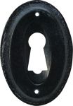 Schlüsselschild aus Horn schwarz. Aus Tierknochen bzw. Horn von Hand gefertigt, Beschläge