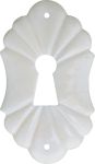 Schlüsselschild, Bein in weiß. Aus Tierknochen bzw. Horn von Hand angefertigt, Beschläge