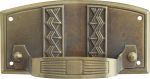 Griff antik, Messing patiniert, Jugendstil Schubladengriff alt