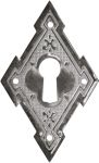Schlüsselschild antik, alt, Messing vernickelt, Gründerzeit