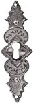 Schlüsselschild altes, aus Messingblech und vernickelt, Gründerzeit