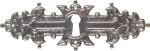 Schlüsselschild aus der Gründerzeit, geprägt, Messing altverzinnt (SL)