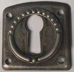 Schlüsselschild klein, antik, altverzinnt, antike alte Jugendstil Beschläge für Möbel