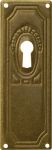 Schlüsselschild, Messing patiniert, antiker Jugendstil Zierbeschlag