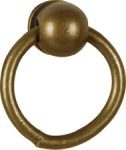 Möbelring, Ringbeschlag, 16mm, in Messing patiniert, antik, alt, Altmessing