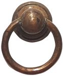 Möbelring, Ringbeschlag, 24mm, Messing antik patiniert, alt, Altmessing