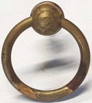 Möbelring, Ringbeschlag mit Rosette 24mm Messing patiniert, antik, alt, Altmessing
