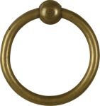 Möbelring, Ringbeschlag, 41mm, aus Messing, patiniert, antik, alt, Altmessing