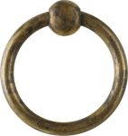 Möbelring, Ringbeschlag sehr groß, 57mm, Messing patiniert, antik, alt, Altmessing