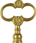 Reide, Schlüsselreide antik, aus Messing poliert, mit Innengewinde M4, Schlüsselkopf