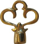 Reide, Schlüsselreide antik, Messing poliert, mit Innengewinde M4, alter Schlüsselkopf