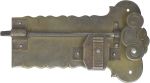 Schrankschloss, Messing patiniert, mit Schlüssel, Dornmaß 100mm links, Schrankschlösser antik alt rustikal nostalgisch historisch
