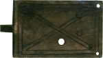 Schrankschloss rustikal, Eisen gerostet und gewachst, Dornmaß 100mm links