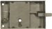 Schrankschloss, Eisen gerostet und gewachst, Dornmaß 100mm links. Handgefertigt aus Blech