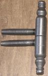 Einbohrband alt Zierkopf, Eisen blank, für Möbel und Fenster, Anuba Bänder, Ø 16x105 mm, Oberfläche unbearbeitetes Eisen
