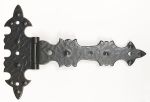 Möbelscharnier gekröpft für Überschlag 11mm in Eisen geprägt, schwarz, gehämmerte Optik