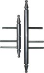 Einbohrband alt mit antikem Zierkopf, für Zimmertüre, 2 teilig, Ø 16mm, Türband Eisen altgrau