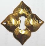 Altes, antikes kleines Schlüsselschild aus Messing poliert (SL)