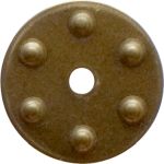 Rosette, Messing patiniert, historisch, zum Kombinieren mit Ring oder Knopf