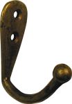 Garderoben Haken Messing patiniert, Kleiderhaken antik, Wandhaken Nostalgie, Garderobenhaken Historie