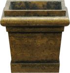 Fußeinfassung Möbelschuh antik, Messing patiniert, Vierkant innen 30mm. Aus Messing gegossen.