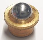Möbelrolle antik, Messing roh, 15mm, mit Edelstahlkugel, zum Einbohren