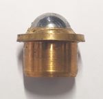 Möbelrolle antik, Messing roh, 15mm, mit Edelstahlkugel, zum Einbohren