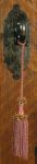 Schlüsselquaste, Rose, Länge: 18cm, Viskose, antike, alte Quaste, Quoddel, Quaddel